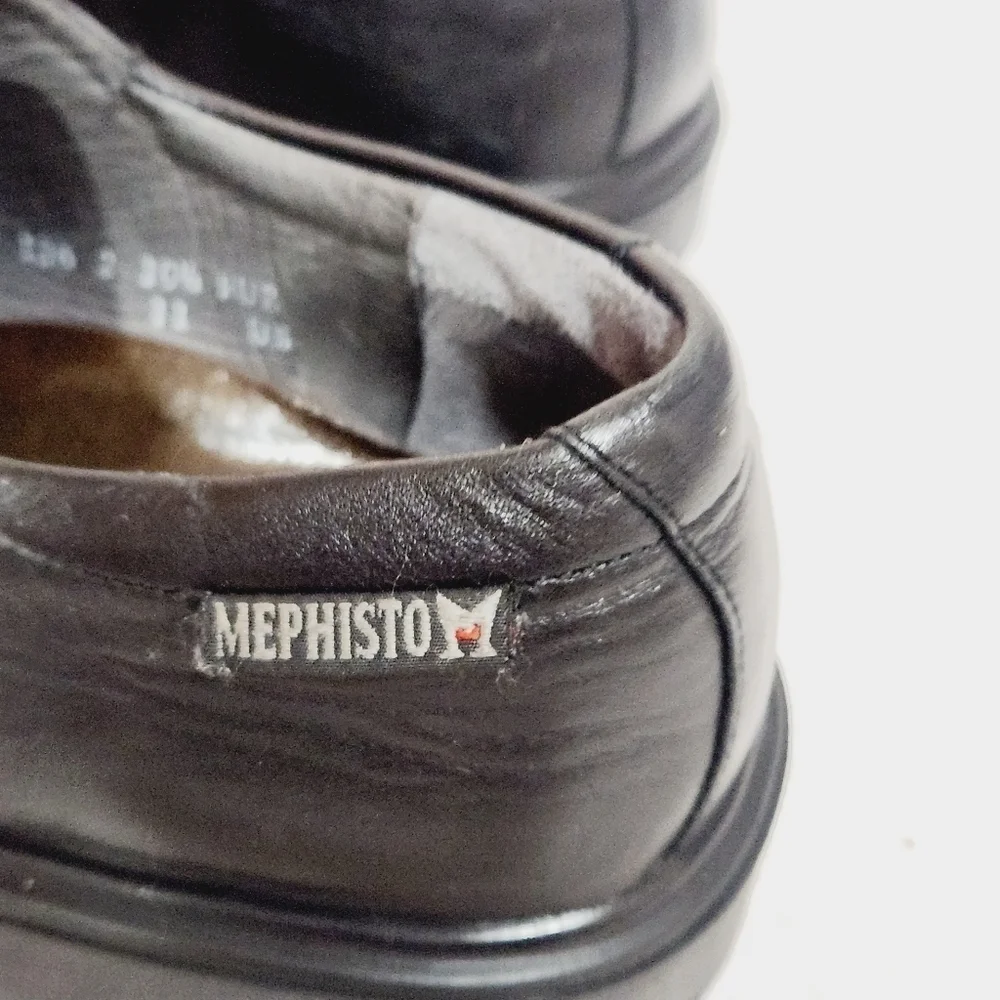 Mephisto Black Leather Lace-Up Shoes Air-Jet Size 11